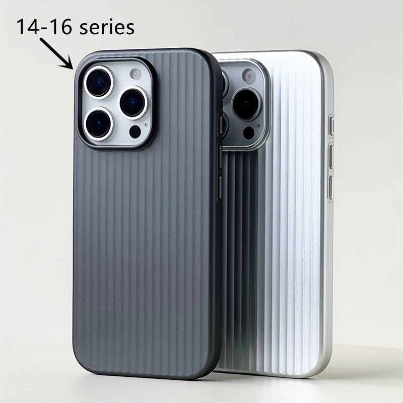 Electroplated 3D Stripes MagSafe Case – iPhone 17/16/15/14 Pro Max, Matte Hard PC Magnetic Cover. This page is ready